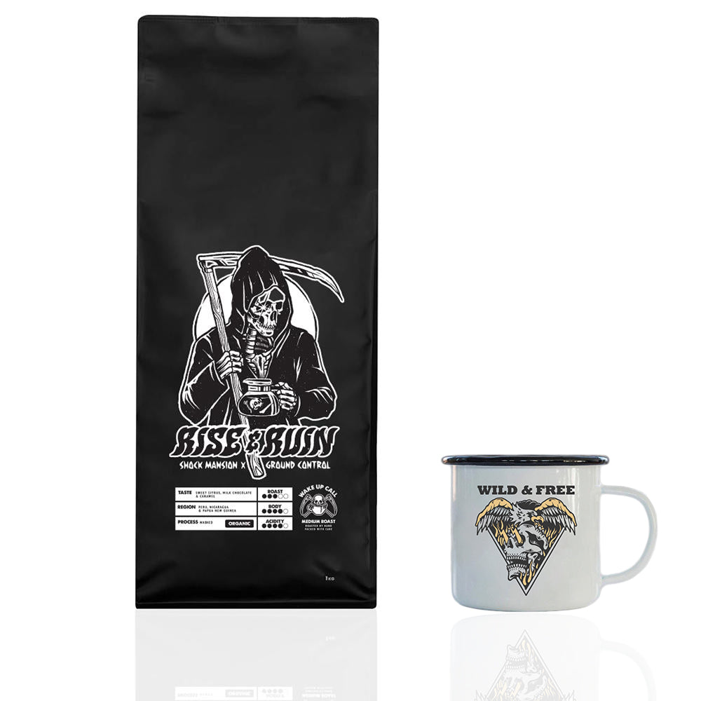 1kg "Wake Up Call" Coffee Bag & Mug Combo