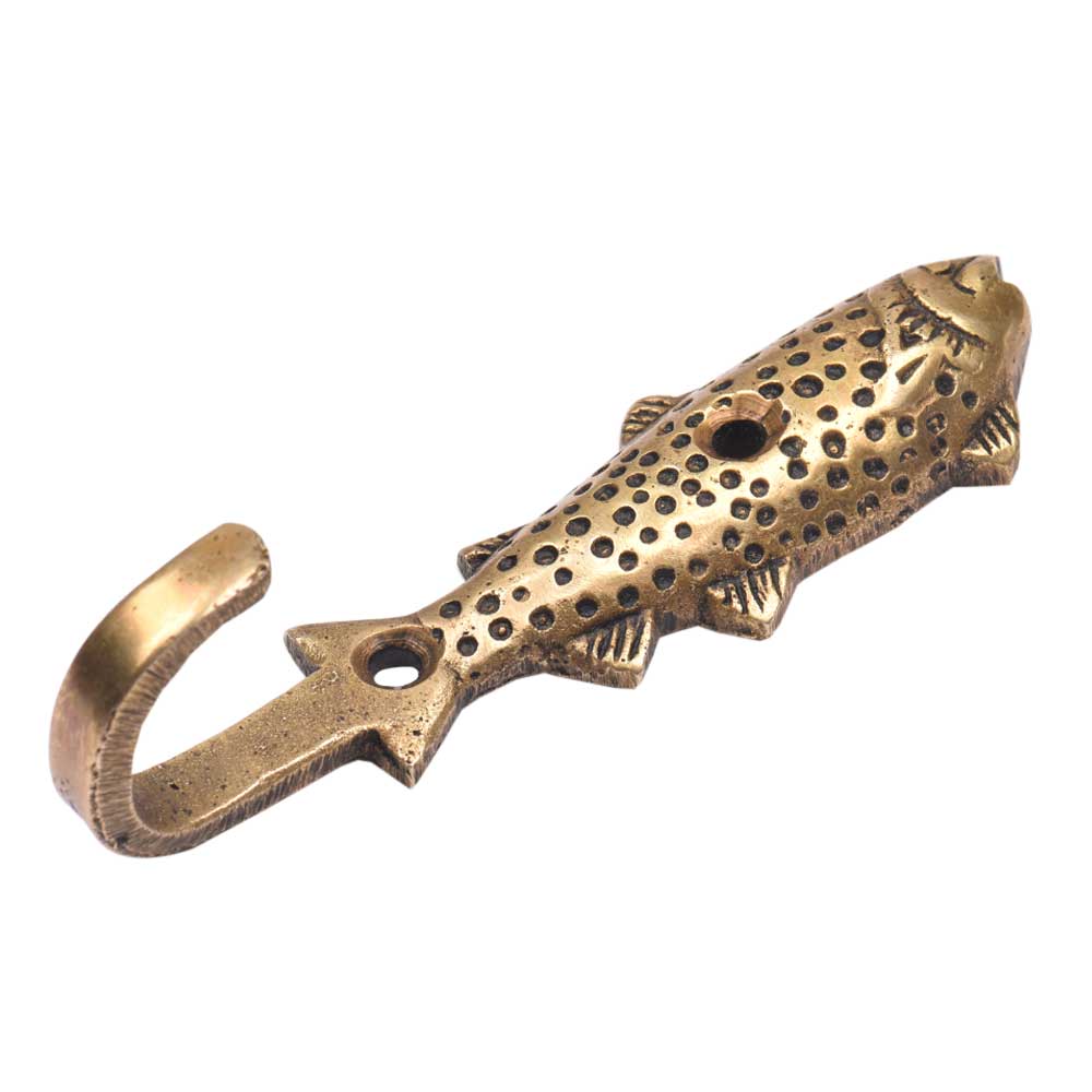 Brass Fish Wall Hook - golden