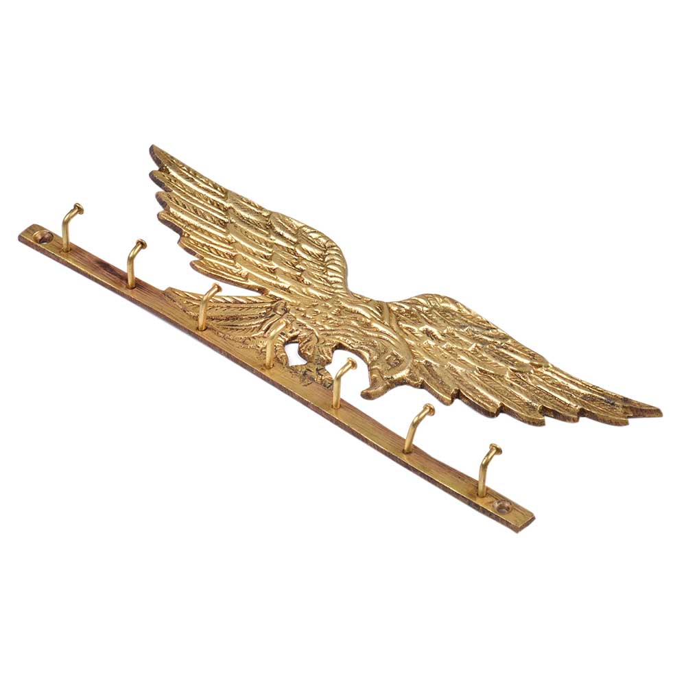 Brass Eagle Wall Hook - golden