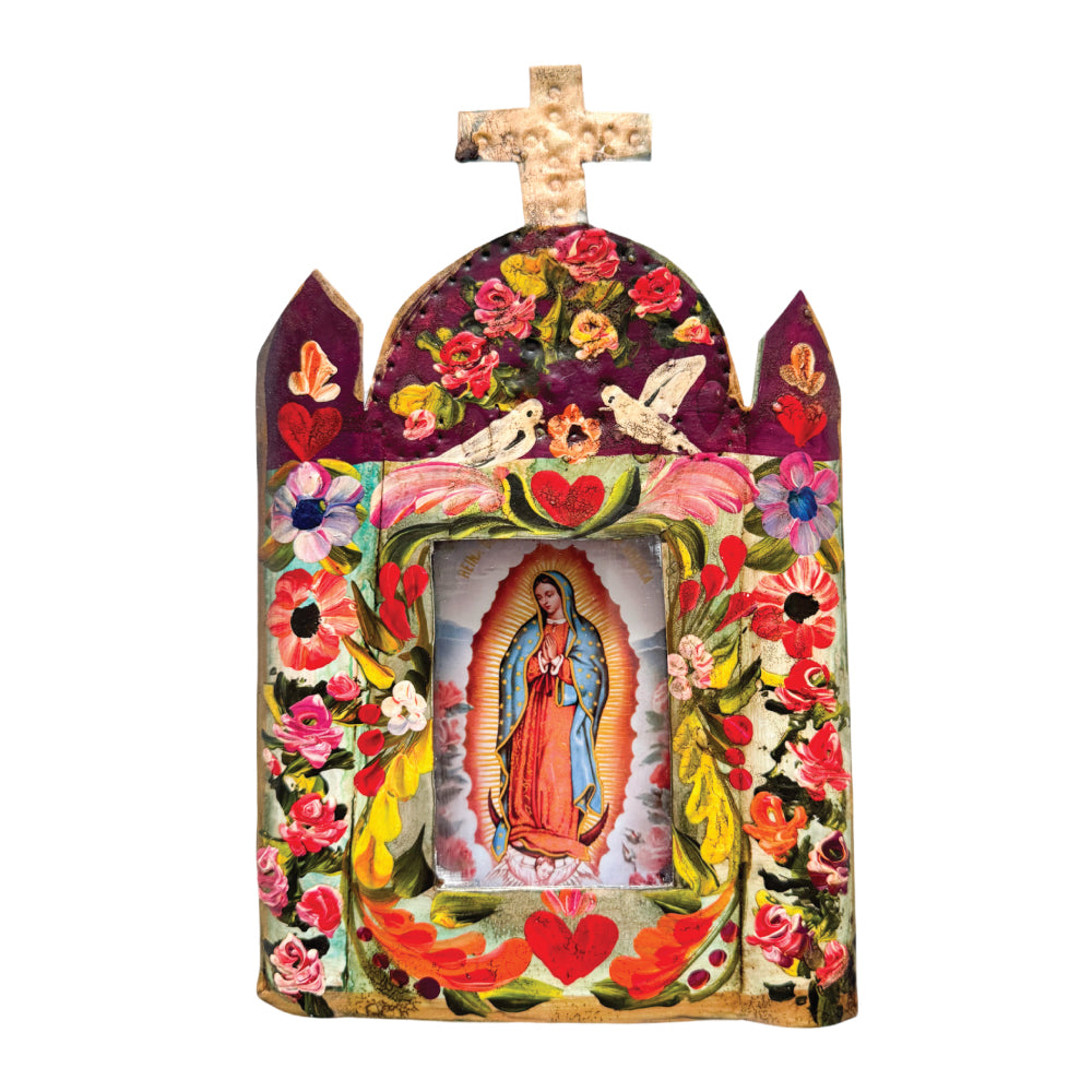 Antique Nicho Church Shadow Box - Purple