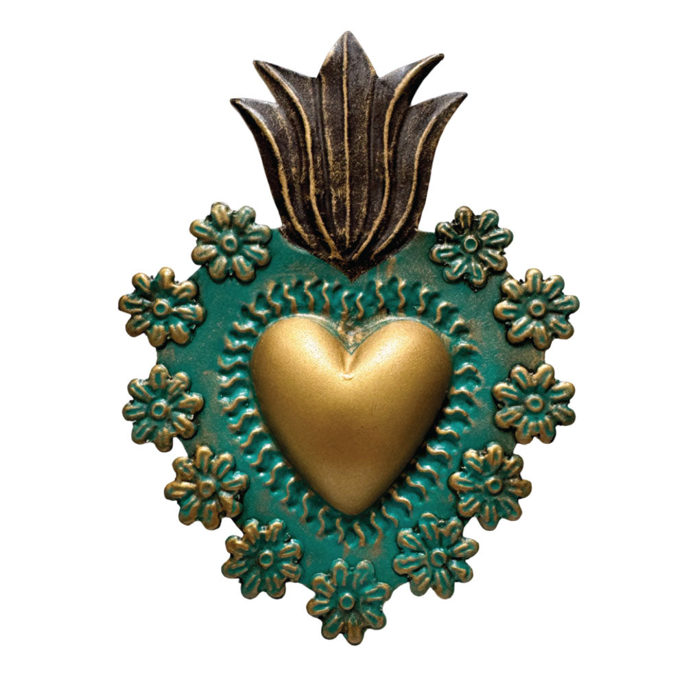 Teal & Gold Heart
