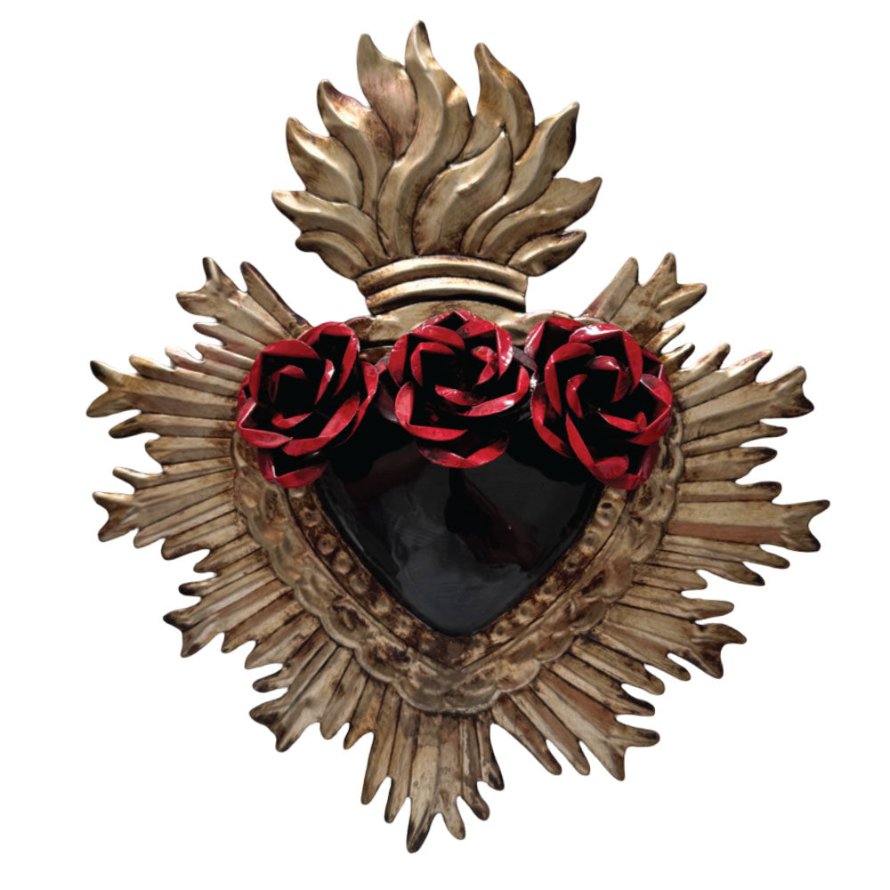 Black My Tin Roses Heart