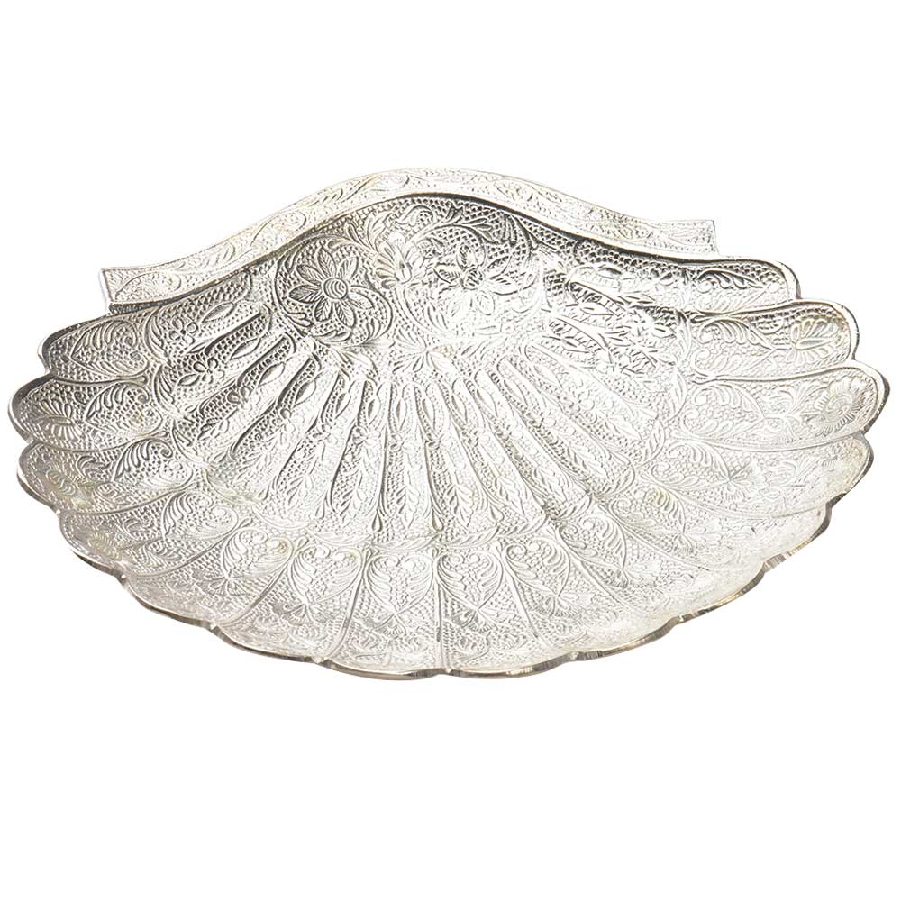 Brass Shell Dish - Silver
