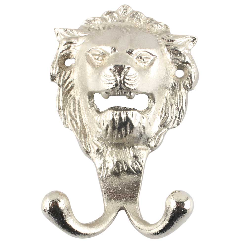 Silver Lion Wall Hook
