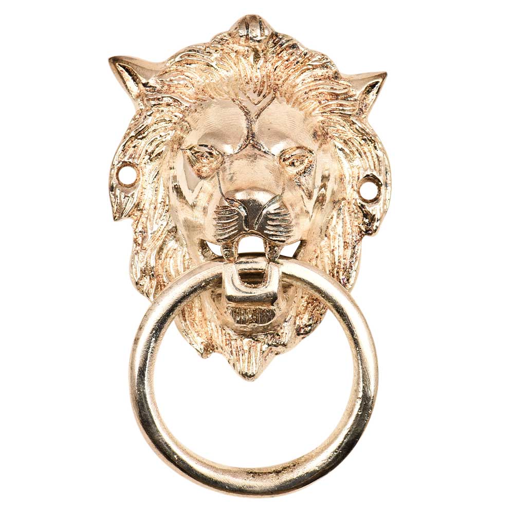 Silver Brass Medium Lion Door Knocker