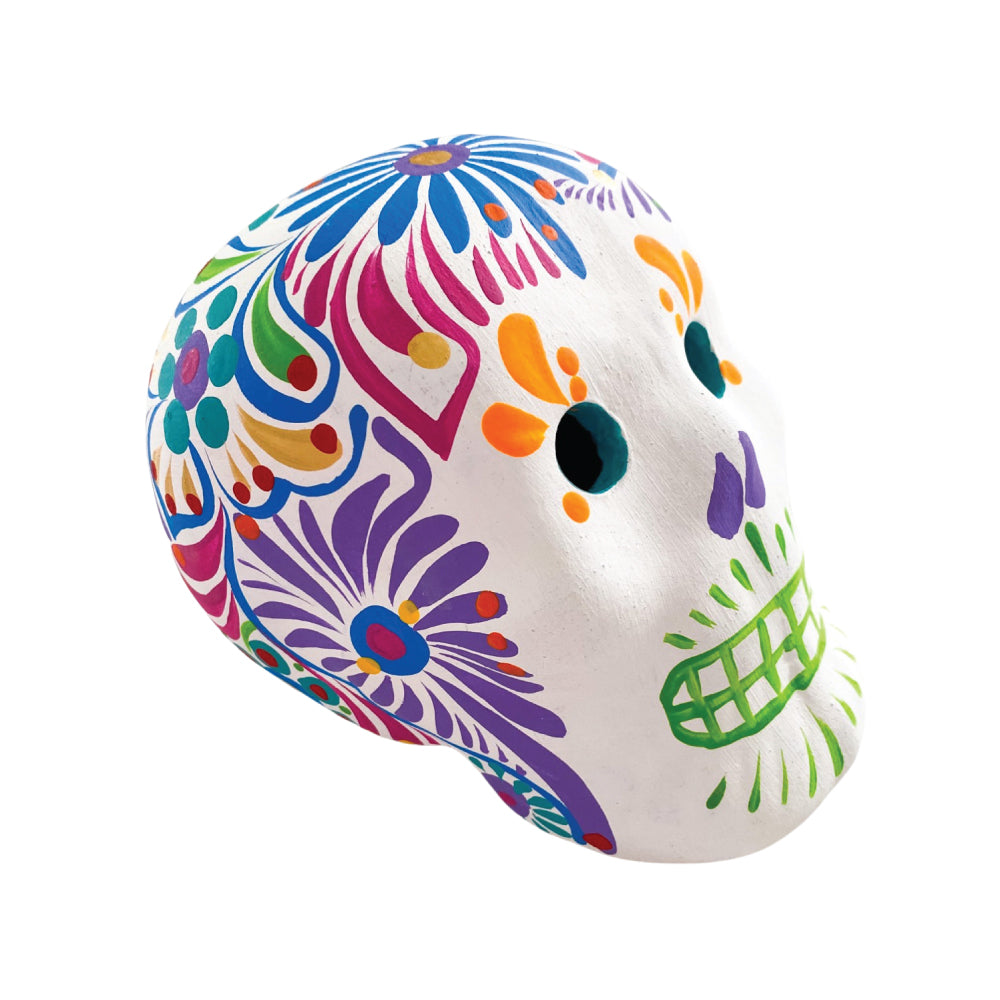 Ceramic Painted Skull - White 1