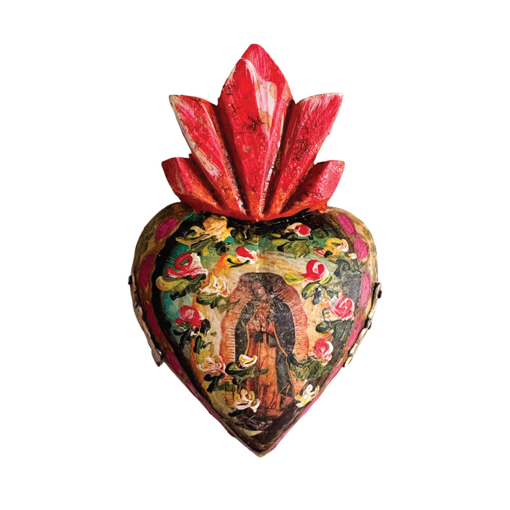 Small Guadalupe Wooden Heart