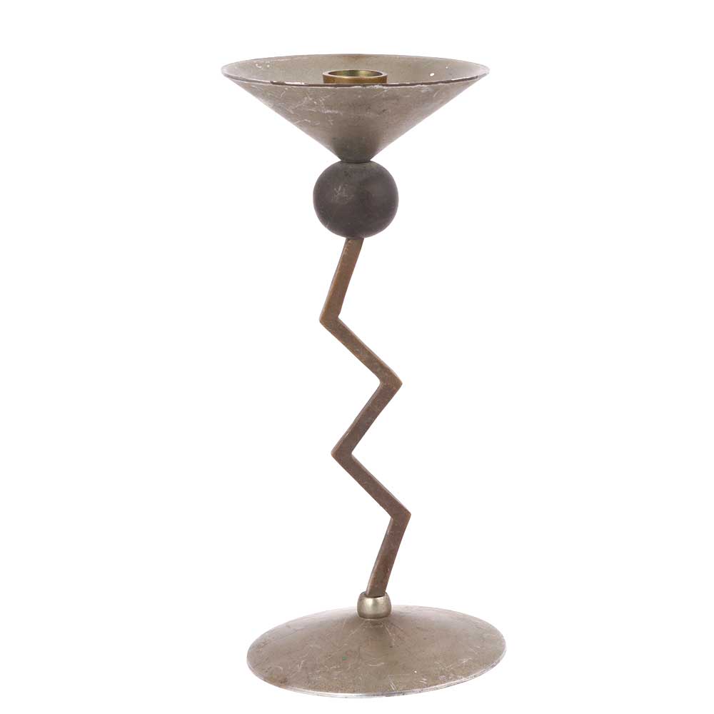 Brass Ziggy Candle Holder