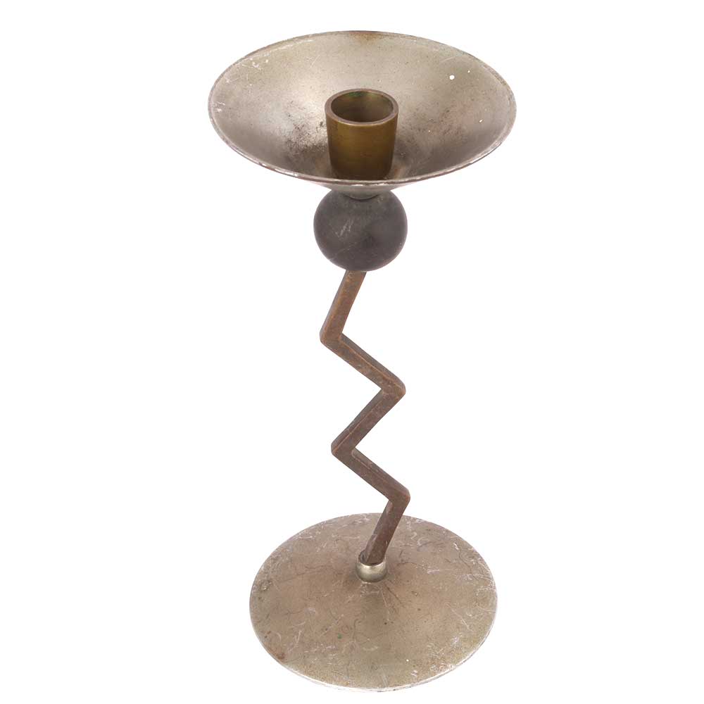 Brass Ziggy Candle Holder