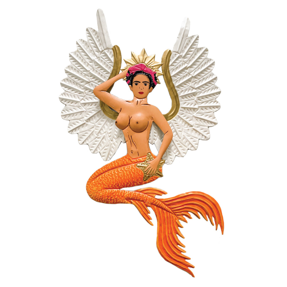 Tin Frida Mermaid With Wings - Orange