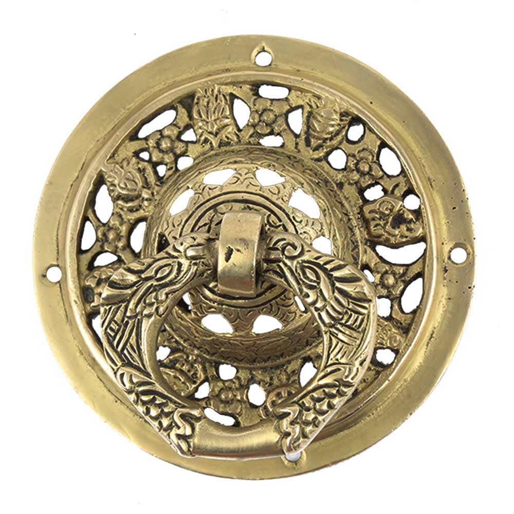 Large Circle Ornate Brass Door Knocker